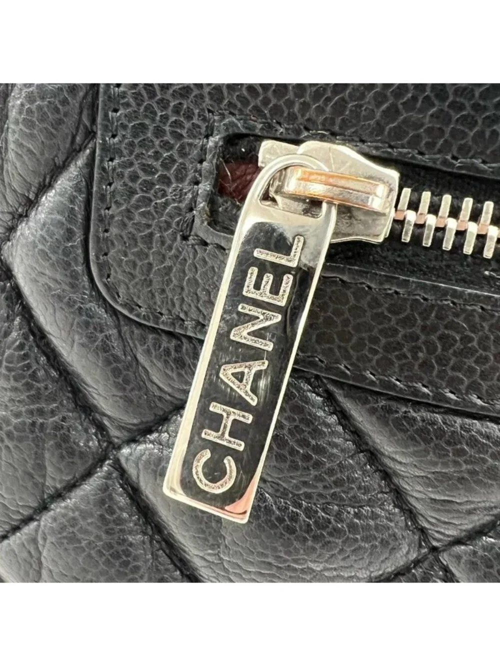 Chanel Handbag Coco Cocoon Leather Black Silver